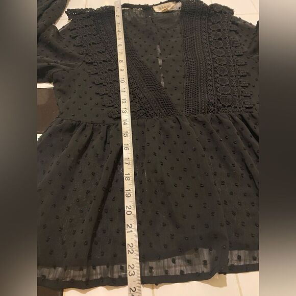 Y2K Sheer Lace Empire Waist Top Size Small Victorian Whimsigoth Fairy Croquette - Picture 13 of 13